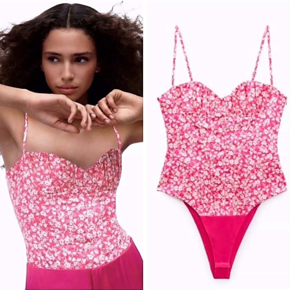 Zara Floral Pink Women's Bodysuit